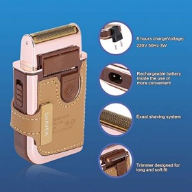 Rasoir ¨¦lectrique, Rasoir ¨¦lectrique rechargeable pour hommes Visage Cheveux Barbe Moustache Coupe Tondeuse, Voyage alterna