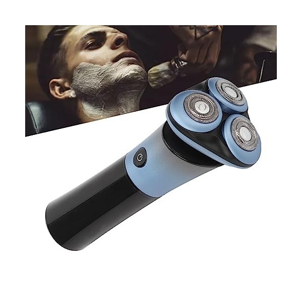 Tondeuse à Barbe, Tondeuse à Barbe électrique, Tondeuse à Barbe USB pour Hommes, Tondeuse à Barbe Rotative électrique 3 Têtes