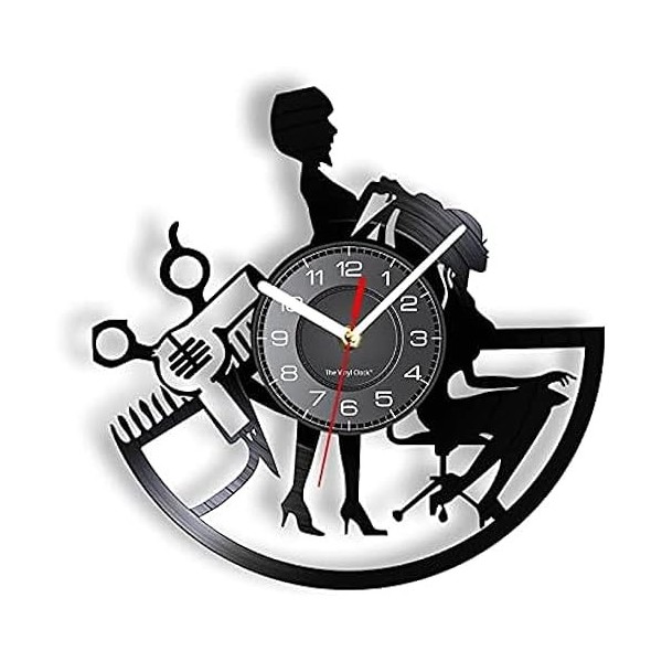 LXURY horloges de Cuisine Mur Cheveux Salon de beauté Coiffeur Horloge Murale Ciseaux Coiffure équipement Professionnel Femme