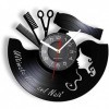 LXURY horloges de Cuisine Mur Peigne Ciseaux sèche-Cheveux Salon de beauté Horloge Murale Coiffeur Disque Vinyle Horloge Vint