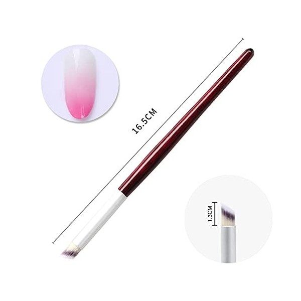 Brosses à dégradé dongles Gradient Shading Brush, Couleur Gradient Pen Brush Nail Pen Brush Pinceau dart dongle pour les a