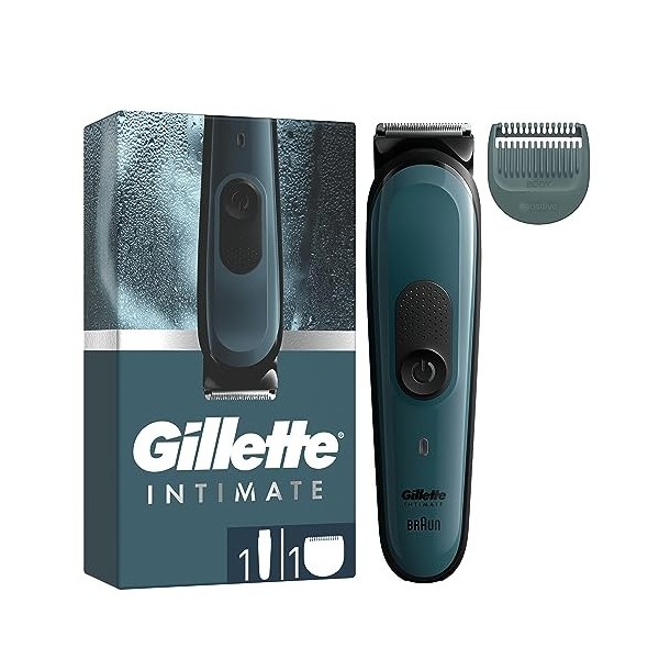 Gillette Intimate Tondeuse Intime Pour Homme I3, Pour Zone Intime Skinfirst Pour Homme, Étanche,