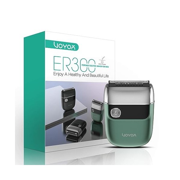 VOYOR Mini Rasoir Electrique Mini Rasoir Portable Rasoir Electriques Hommes Pour le Cou, les Joues et la Tête Rechargeable Pa