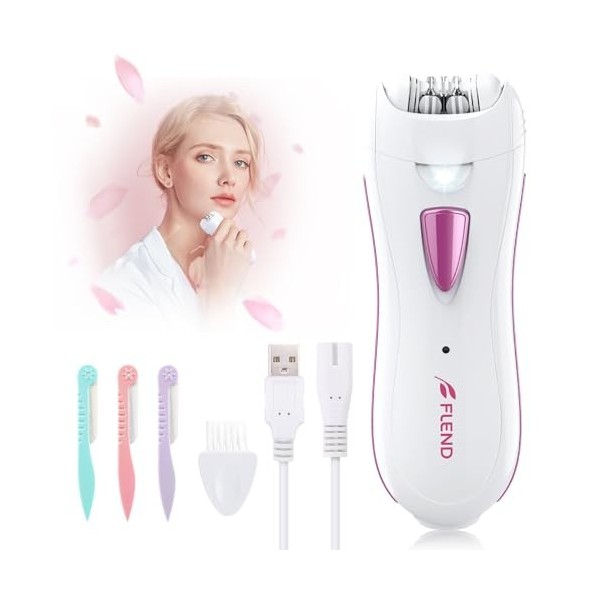 Epilateur Electrique Femme, Épilateur Facial et épilation du Corps, épilateur pour Femme, y Compris Tondeuse à Sourcils avec 