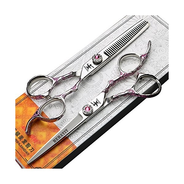 FOMALHAUT Pink Rose Professional Hair Clipper 6 Japan 440 C Hair Dressing Scissors Set