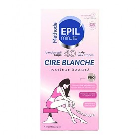 EPILminute - 40 BANDES CORPS CIRE BLANCHE - Épilation douceur, application confort - 93% dingrédients naturels