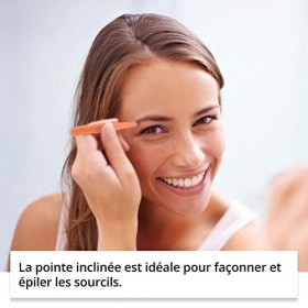 Pince à épiler elite Satin orange - pince a epiler professionelle Rubis - mors slant