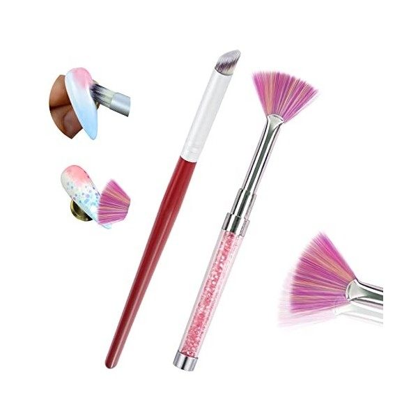 Hanyousheng 1pc Outil de Dégradé de Render de Vernis à Ongles,Brosse Ombre Nail Art Outils,Nail Art Brush Tool Brosse à de Dé