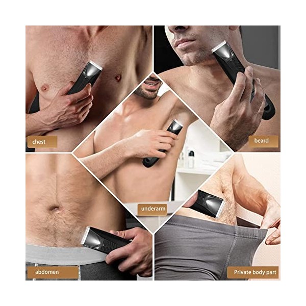 Tondeuse De Corps Pour Hommes, Tondeuse à Cheveux électrique Rechargeable Par USB étanche Tondeuse à Barbe Manscaped Pour Hom