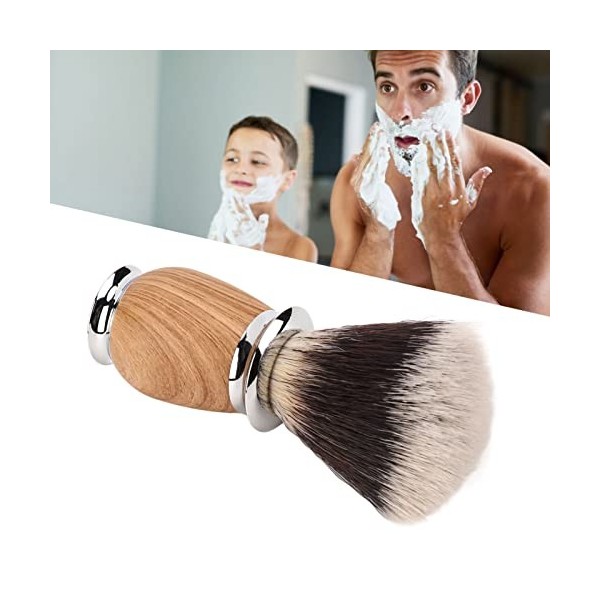 Blaireau de Rasage pour Hommes, Blaireau de Rasage Professionnel Fabriqué à la Main avec Manche en Bois pour Salon, Maison, T