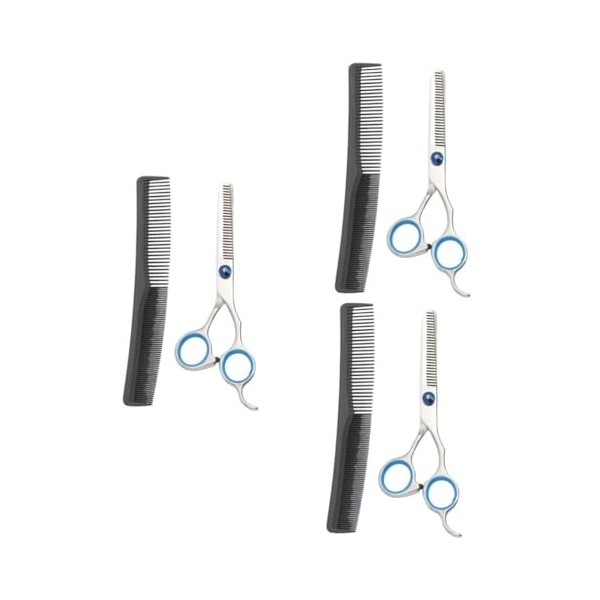 POPETPOP 6 Pcs Barber Amincissement Cisaillement Coupe-Cheveux Tondeuse Cheveux Peigne Ciseaux De Barbier Ciseaux De Coiffure