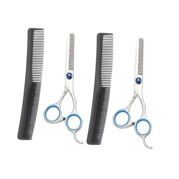 POPETPOP 6 Pcs Barber Amincissement Cisaillement Coupe-Cheveux Tondeuse Cheveux Peigne Ciseaux De Barbier Ciseaux De Coiffure