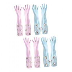 Healifty 4 Paires De Gants De Nettoyage Gants En Plastique Gants En Latex Gants Longs Gants De Protection Gants De Vaisselle 