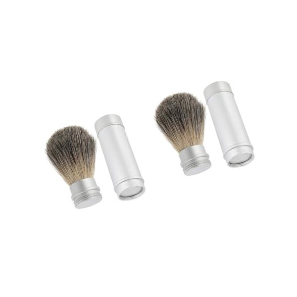 minkissy Lot de 2 brosses de rasage pour homme - Brosse de rasage Jagger - Brosse de rasage pour poils de blaireau - Brosse d