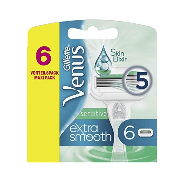 Venus Extra Smooth Sensitive Lames de Rechange, 6 Pièces