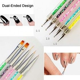 lumcov 6 Pièces Pinceaux en Détail à Ongles,Brosses de Ongle Art,Outils de manucure,Pinceau Ongle,Pinceaux Peinture Professio