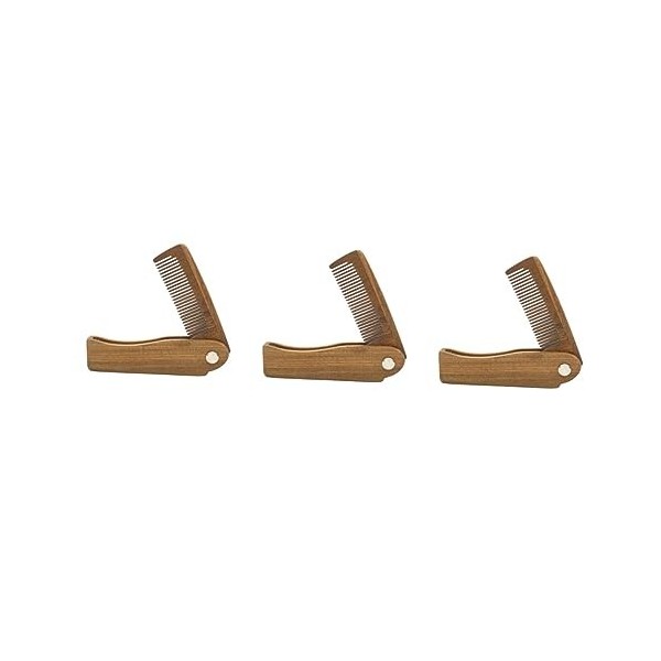 FOMIYES 3 Pièces Outils En Bois Peigne Pliant Peigne À Cheveux En Bois Mini Peigne Peigne À Barbe À Dents Fines Mini Peigne À