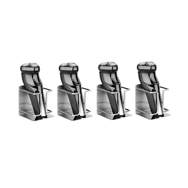 Pavewood Lot de 4 supports muraux autocollants pour rasoir électrique en acier inoxydable