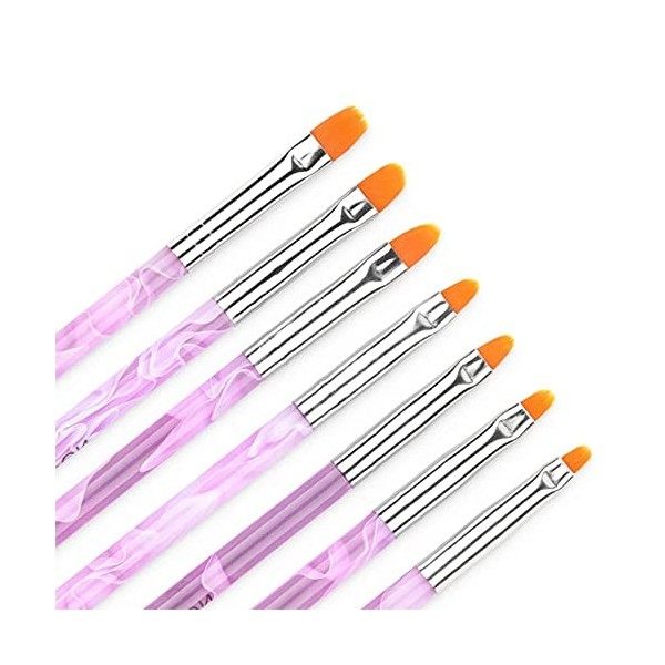 7Pcs pinceaux ongles nail art Brosses et déco dongles gel UV chablon pour ongle gel construction pinceau ongle gel avec Une 