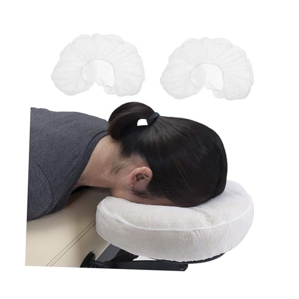 CIMAXIC 50Pcs Taie doreiller Non Tissée Taie doreiller en Forme De U Housse DAppui-Tête Housses De Repose-Tête De Massage 