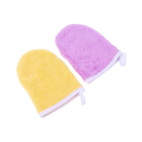 Beaupretty 8 Pièces Gants Démaquillants Gants Exfoliants en Tissu Gant De Bain Serviette pour Le Visage Débarbouillettes De M