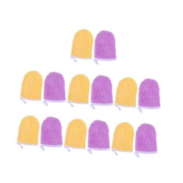 Beaupretty 8 Pièces Gants Démaquillants Gants Exfoliants en Tissu Gant De Bain Serviette pour Le Visage Débarbouillettes De M