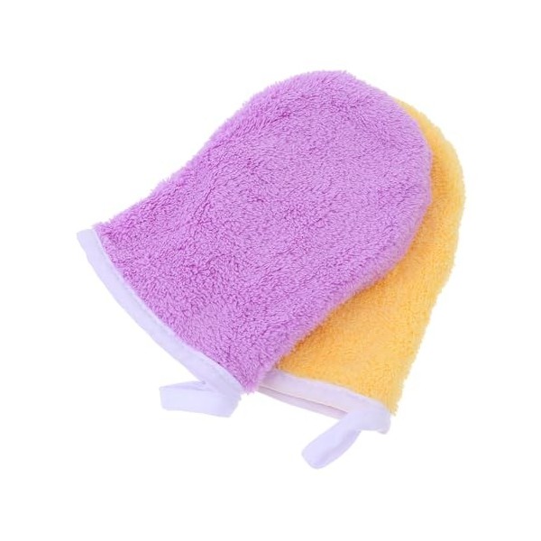 Beaupretty 8 Pièces Gants Démaquillants Gants Exfoliants en Tissu Gant De Bain Serviette pour Le Visage Débarbouillettes De M