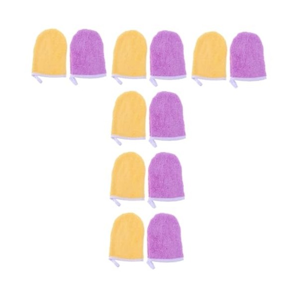 Beaupretty 8 Pièces Gants Démaquillants Gants Exfoliants en Tissu Gant De Bain Serviette pour Le Visage Débarbouillettes De M