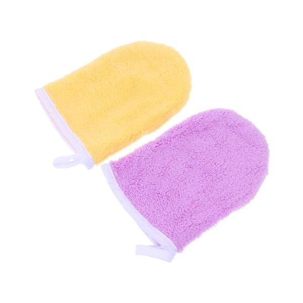 Beaupretty 8 Pièces Gants Démaquillants Gants Exfoliants en Tissu Gant De Bain Serviette pour Le Visage Débarbouillettes De M