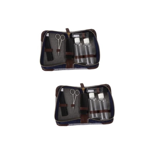 FRCOLOR 2 Ensembles DOutils DAllaitement Trousse De Toilette De Voyage Kit De Rasage Pour Hommes Ciseaux À Barbe Ciseaux De