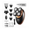 Tbkoeudhg Rasoir éLectrique Sec et Humide pour Tondeuse à Barbe Rasoir Rechargeable Chauve Machine de Rasage ÉCran LCD Kit de