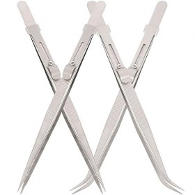 OSALADI 12 Pièces Pince À Épiler En Acier Inoxydable Pince À Épiler Mini Pince À Épiler Outils De Strass Pince À Épiler Artis