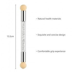 VEGCOO Nail Art Brosse Éponge, Double Tête Éponge Brosse à Ongles Dégradé Nail Art Brosse pour DIY avec 8 éponge tête, Rechar