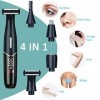 4 en 1 Épilateur Électrique Imperméable Femme/Homme, Rasoir Électrique Coupe-Cheveux Facial, Tondeuse de Précision Femelle Re