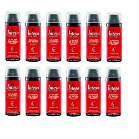 12 x Intesa pour homme Mousse à Raser idradante avec AVOCAT Huile 50 ml Travel Size