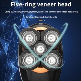 Rasoir à barbe VGR 5D professionnel 5 en 1 pour homme tondeuse à barbe étanche flottante 5D, V-316 IPX5