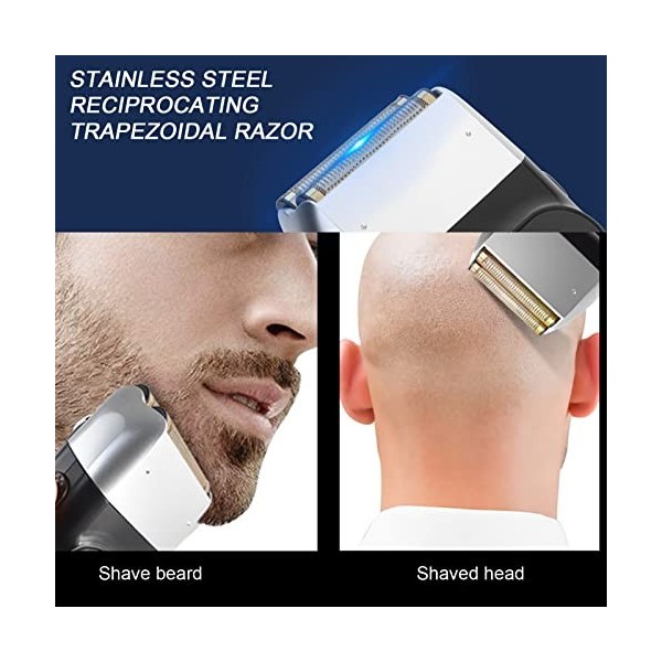 Rasoir électrique Rechargeable pour Tête Chauve et Coupe de Barbe, écran LCD, Rasage Indolore, Feuille Hypoallergénique à Dou