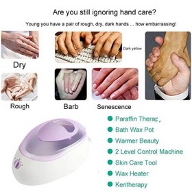 Obahdirry ÉPilation éLectrique Cire- Machine 2.3L Chauffe-Paraffine ThéRapie Paraffine Bain éPilation Pot Cire Chauffe Prise 