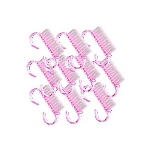 Vektenxi 10pcs brosse à ongles rose pinceau de nettoyage de poussière dart doutil mini outil de pédicure de manucure rentab