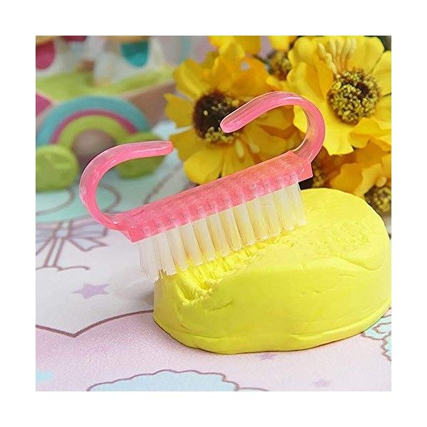 Vektenxi 10pcs brosse à ongles rose pinceau de nettoyage de poussière dart doutil mini outil de pédicure de manucure rentab