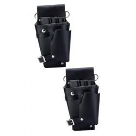 Beaupretty 2 Pièces Coupe De Cheveux Sac De Rangement Outils En Cuir Coiffeur Ciseaux En Cuir Cisaillement Outil Ceinture Out