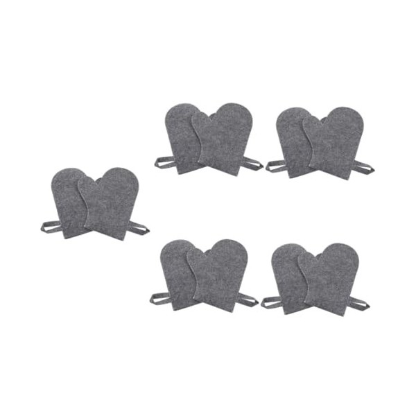 FRCOLOR 10 Pièces Gants De Sauna En Feutre Kits De Spa Serviette De Bain Onsen Gommages Gris Fournitures De Sauna Arrière Gan