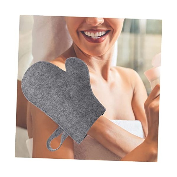 FRCOLOR 10 Pièces Gants De Sauna En Feutre Kits De Spa Serviette De Bain Onsen Gommages Gris Fournitures De Sauna Arrière Gan