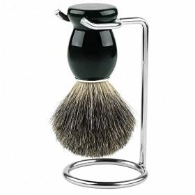 LEFEDA Simple Supports de Brosse de Rasoir véritable pour Hommes, Support de Rasage de Brosse à Cheveux en Poils de Blaireau 