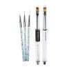 MUOBOFU 2 pcs Flat Nail Art Brosses Ombre Cheveux Professionnel Nail Art Peinture Dessin Stylo Brosse pour Acrylique Poudre U