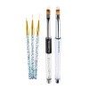 MUOBOFU 2 pcs Flat Nail Art Brosses Ombre Cheveux Professionnel Nail Art Peinture Dessin Stylo Brosse pour Acrylique Poudre U