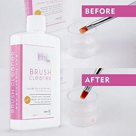 Nettoyant Pinceaux Maquillage et Ongles 2en1 100 ml - Brush Cleaner Liquide Professionnel pour Nettoyer Maquillage et Brosses