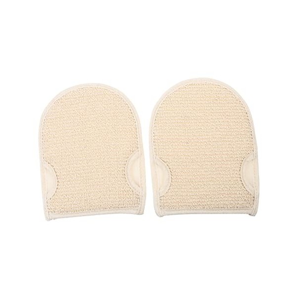 BYFOX 2pcs Cotton Linen Bath Towel Spa Gloves Beauty Sponge Bath Scrubber for Body Texture Bath Gloves Back Scrubber Bath Spo