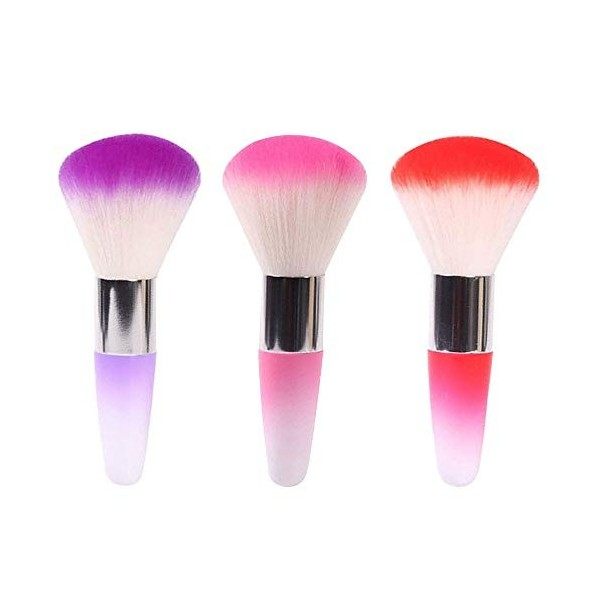 Mwoot 3 Pièces Brosse de poussière pour ongles, Brosse de nettoyage pour la peinture pour manucure ongles et maquillage Poudr