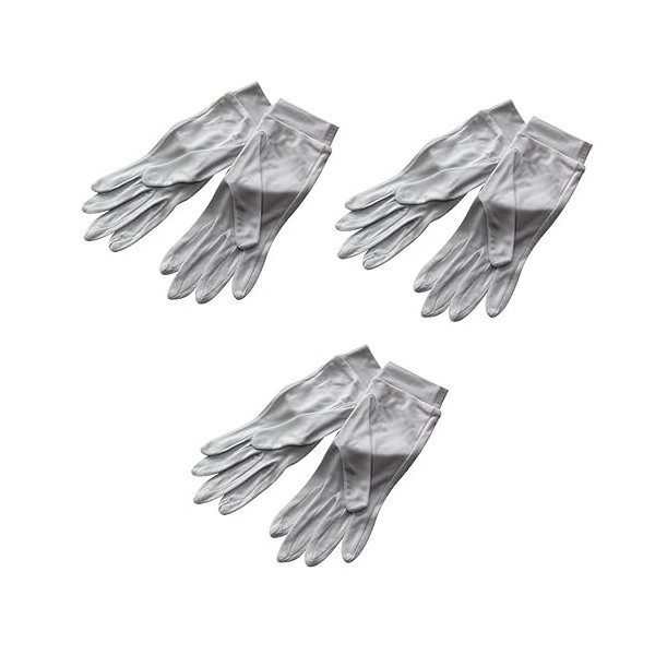 VALICLUD 2 Pièces Gants De Couchage Gants De Soleil Gants De Soie Blanche Gants De Couleur De Cheveux Gants En Latex Gants En